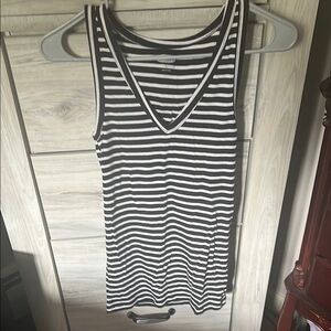 Old Navy Black and White Striped Tank Top